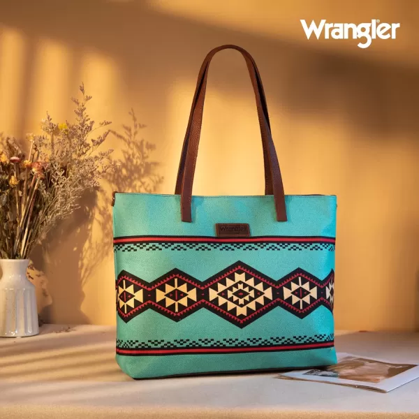 Wrangler Tote Purse Bag Aztec Canvas Shoulder Bags