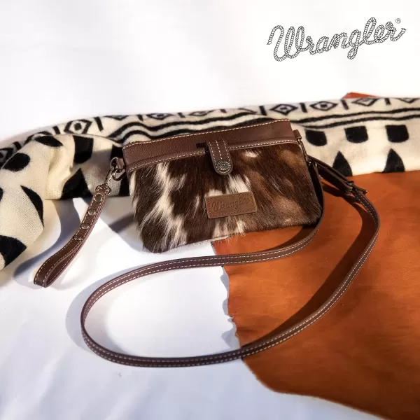 Wrangler Western Cowhide Crossbody Bags for Women Clutch Wristlet Purse