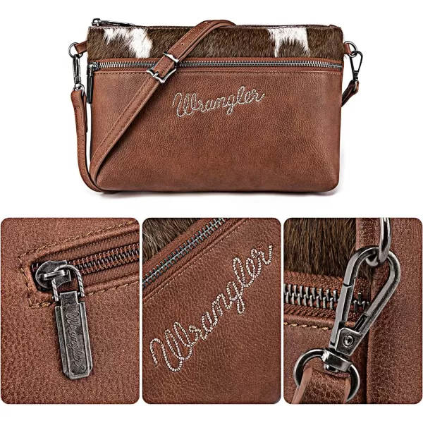 Wrangler Western Cowhide Crossbody Bags for Women Clutch Wristlet Purse