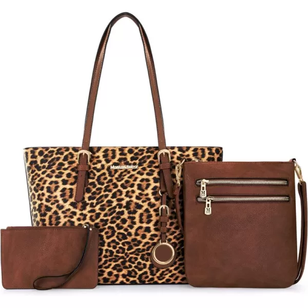 Montana West 3pcs Handbag Set Leopard Print Tote Bag for Women