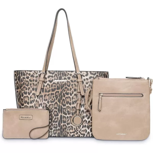 Montana West 3pcs Handbag Set Leopard Print Tote Bag for Women