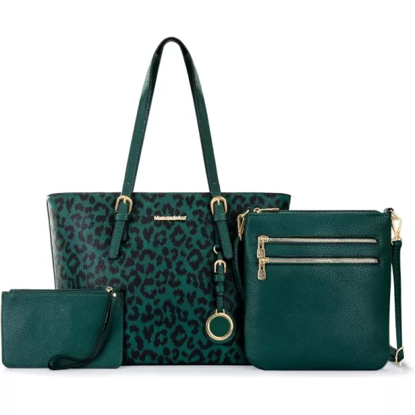 Montana West 3pcs Handbag Set Leopard Print Tote Bag for Women)