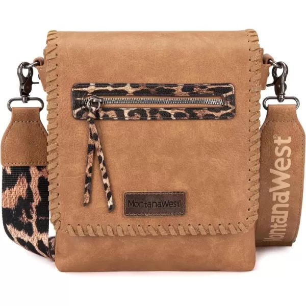 Montana West Crossbody Bags for Women with Dual Compartments Western Crossbody Purse With Leopard Print Guitar Strapstrap