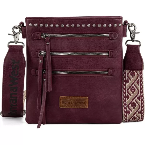 Montana West Crossbody Purses and Handbags for Women, Medium Size Double Compartments with Adjustable Guitar Strap