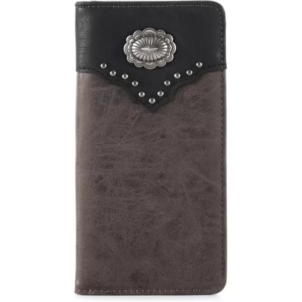 Montana West Men's Wallet Long Bifold Western Wallet Extra Capacity with Multiple Card Slots MW-606BK