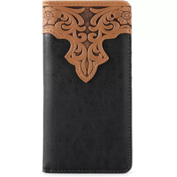 Montana West Men's Wallet Long Bifold Western Wallet Extra Capacity with Multiple Card Slots MW-606BK