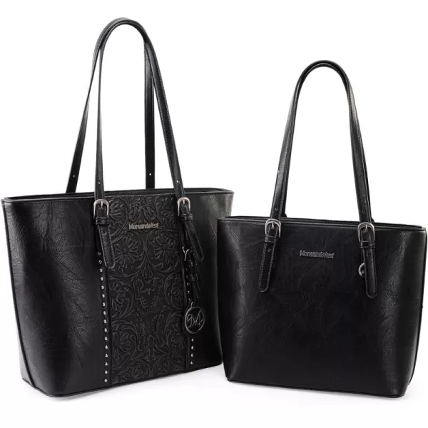 Montana West Tote Bag for Women Large Purse and Handbags Set Embossed Collection Purse 2Pcs Set