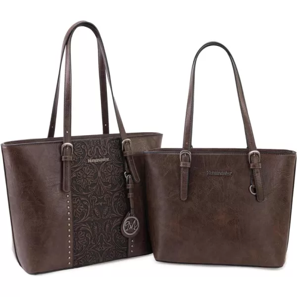 Montana West Tote Bag for Women Large Purse and Handbags Set Embossed Collection Purse 2Pcs Set