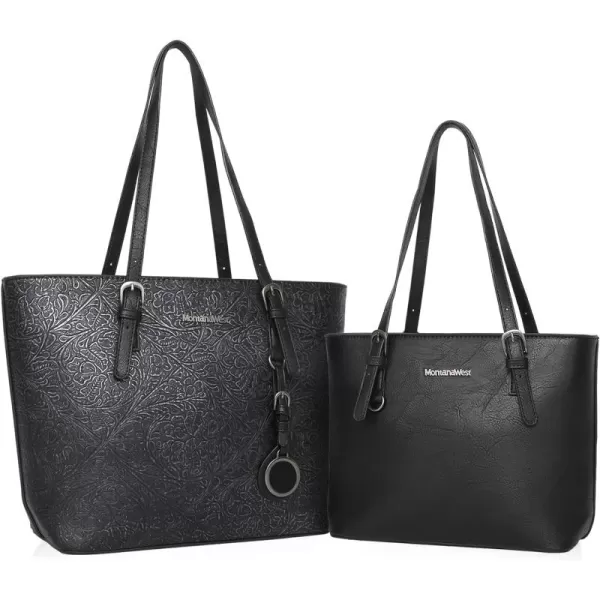 Montana West Tote Bag for Women Large Purse and Handbags Set Embossed Collection Purse 2Pcs Set