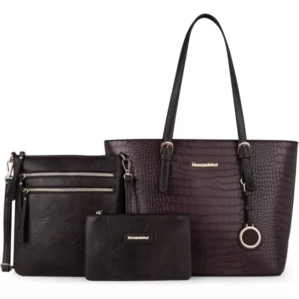 Montana West Tote Bag for Women Large Purse and Handbags Set Embossed Collection Purse 2Pcs Set