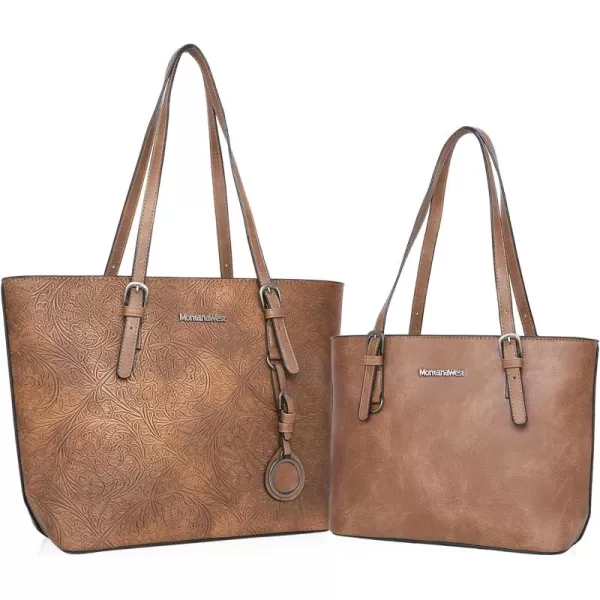 Montana West Tote Bag for Women Large Purse and Handbags Set Embossed Collection Purse 2Pcs Set