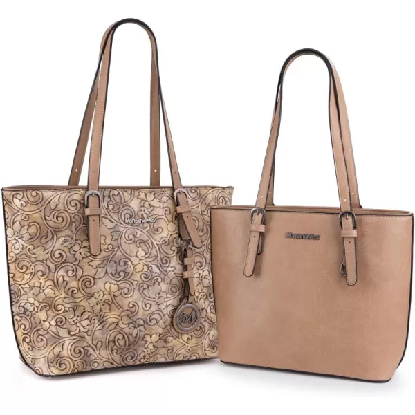 Montana West Tote Bag for Women Large Purse and Handbags Set Embossed Collection Purse 2Pcs Set