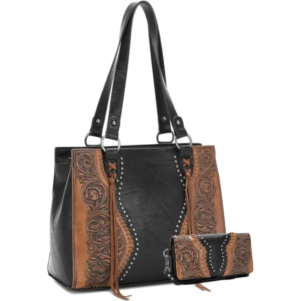 Montana West Western Tote Bag for Women Concealed Carry Shoulder Handbag Tooling Purse