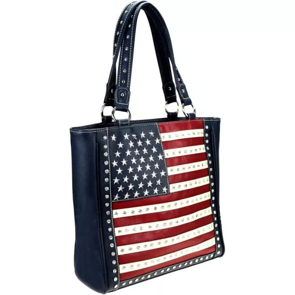 Montana West Women's Patriotic Studded Tote Satchel Handbags American Flag Purse and Crossbody Bag