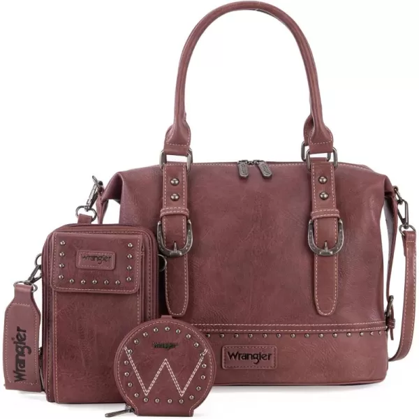 Wrangler 3Pcs Doctor Bag Sets for Women Top-handle Satchel Bag with Cell Phone Handbags and Coin Purse