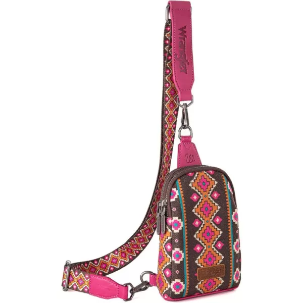 Wrangler Aztec Crossbody Sling Bags for Women Cross Body Purse with Detachable Strap