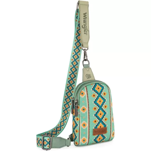 Wrangler Aztec Crossbody Sling Bags for Women Cross Body Purse with Detachable Strap