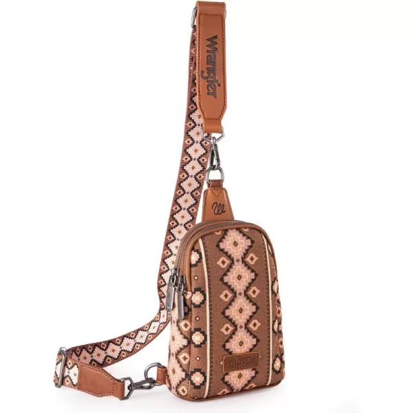 Wrangler Aztec Crossbody Sling Bags for Women Cross Body Purse with Detachable Strap