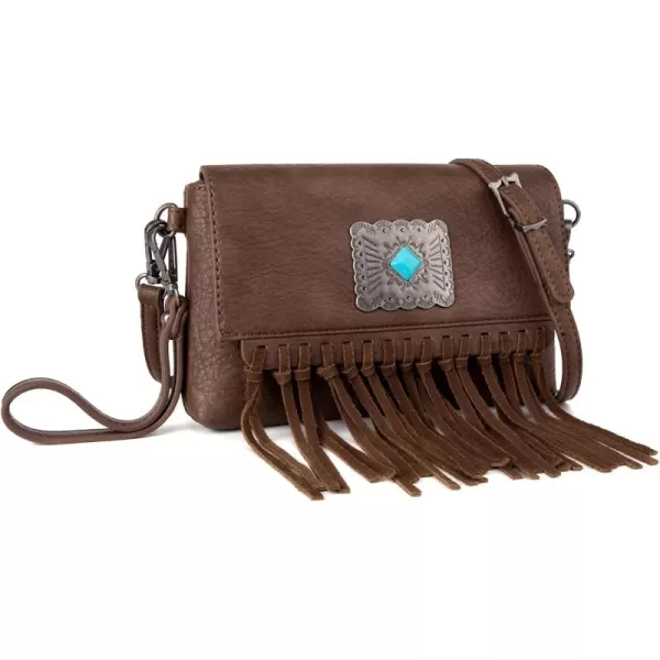 Wrangler Clutch Wristlet Fringe Purse Western Crossbody Bags for Women