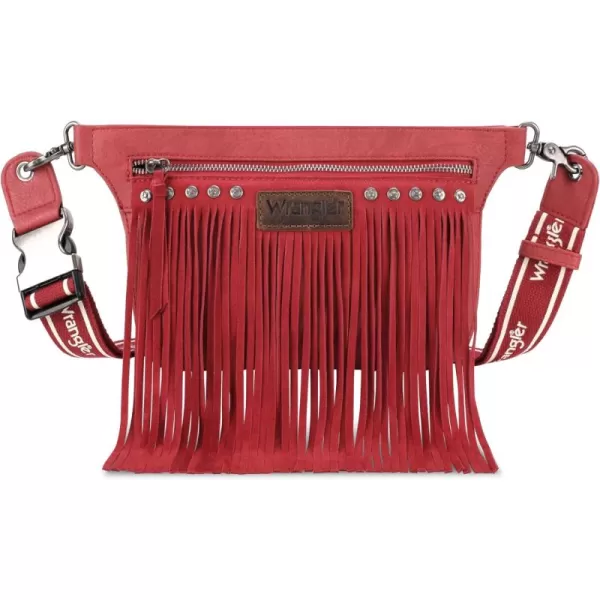 Wrangler Signature Pocket Fringe Purse Genuine Leather Crossbody Bag for Women