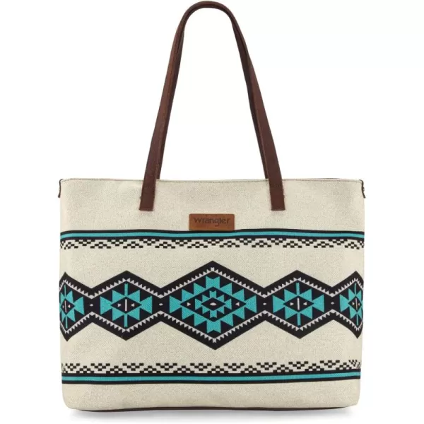 Wrangler Tote Purse Bag Aztec Canvas Shoulder Bags