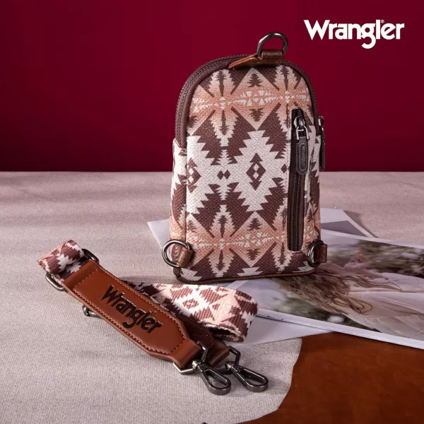 Wrangler Aztec Crossbody Sling Bags for Women Cross Body Purse with Detachable Strap