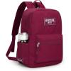 imageMontana West 2 Pcs Everyday Backpacks for Women Men Lightweight College Bookbag Casual Daypack Backpack for Commute ampamp TravelBlack  Burgundy