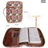 imageMontana West Bible Cover for Women Men with Leather Bookmark Book Carrying Cases Church Bag for Outdoor ProtectiveFlower Brown