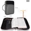 imageMontana West Bible Cover for Women Men with Leather Bookmark Book Carrying Cases Church Bag for Outdoor ProtectiveGrey  Black