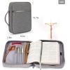 imageMontana West Bible Cover for Women Men with Leather Bookmark Book Carrying Cases Church Bag for Outdoor ProtectiveGrey