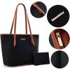 imageMontana West Tote Bags Vegan Leather Purses and Handbags for Women Top Handle Ladies Shoulder Bags5black