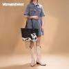 imageMontana West Tote Bags Vegan Leather Purses and Handbags for Women Top Handle Ladies Shoulder BagsCow Print H Black