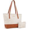 imageMontana West Tote Bags Vegan Leather Purses and Handbags for Women Top Handle Ladies Shoulder BagsTcream Brown