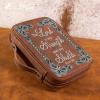 imageMontana West Western Style Embroidered Bible Covers for Women Men Book Carrying Case Church Bag Outdoor Bible Protective DC042CFBrown Turquoise