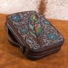 imageMontana West Western Style Embroidered Bible Covers for Women Men Book Carrying Case Church Bag Outdoor Bible Protective DC042CFCoffee Turquoise