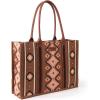 imageMontana West Wrangler Tote Bag for Women Western Shoulder Purses Boho Aztec Satchel HandbagsDark Brownl