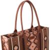 imageMontana West Wrangler Tote Bag for Women Western Shoulder Purses Boho Aztec Satchel HandbagsDark Brownl