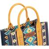 imageMontana West Wrangler Tote Bag for Women Western Shoulder Purses Boho Aztec Satchel HandbagsZ Angel Diamond Mustyellowguitar Strap M