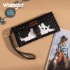 imageMontana West X Wrangler Womens Wallet Western Wristlet for Women Large Rfid Wallet with Detachable Credit Card HolderCowblack