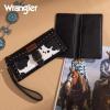 imageMontana West X Wrangler Womens Wallet Western Wristlet for Women Large Rfid Wallet with Detachable Credit Card HolderCowblack
