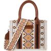 imageWrangler Aztec Tote Bag for Women Boho Shoulder Purses and Western HandbagsDiamond White  Guitar Strap M
