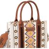 imageWrangler Aztec Tote Bag for Women Boho Shoulder Purses and Western HandbagsDiamond White  Guitar Strap M