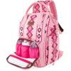 imageWrangler Diaper Bag Backpack Aztec Travel Backpack Purses Western MultiFunction Baby Bags for Mom with Waterproof Insulated PocketsPink