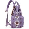 imageWrangler Diaper Bag Backpack Aztec Travel Backpack Purses Western MultiFunction Baby Bags for Mom with Waterproof Insulated PocketsPurple
