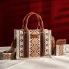 imageWrangler Tote Bag for Women Western Aztec Purse and Handbag SetAngel White With Wallet