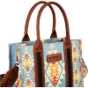 imageWrangler Tote Bag for Women Western Purse and Aztec Satchel HandbagAngel Blue Guitar Strap