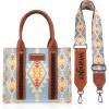 imageWrangler Tote Bag for Women Western Purse and Aztec Satchel HandbagAngel Blue Guitar Strap