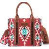 imageWrangler Tote Bag for Women Western Purse and Aztec Satchel HandbagAngel Diamond Burgundy M