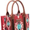 imageWrangler Tote Bag for Women Western Purse and Aztec Satchel HandbagAngel Diamond Burgundy M
