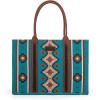 imageWrangler Tote Bag for Women Western Purse and Aztec Satchel HandbagAngel Diamond Dark Tealblue